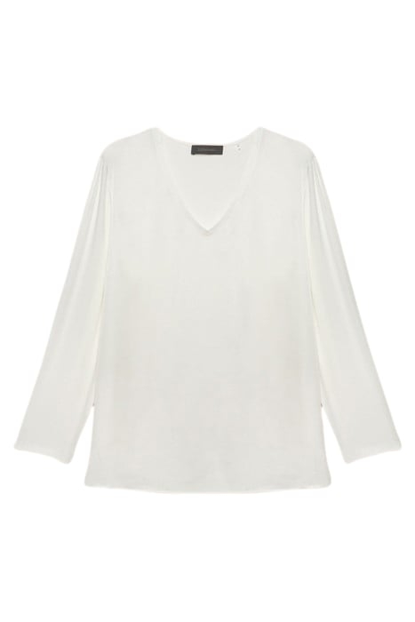 T-SHIRT IN TWO ECO-VISCOSE FABRICS WHITE 4