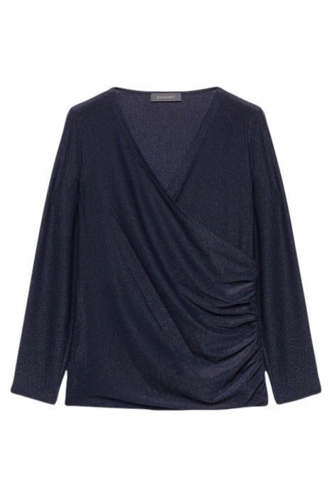 LUREX T-SHIRT WITH FRONT CROSS OVER BLUE 4