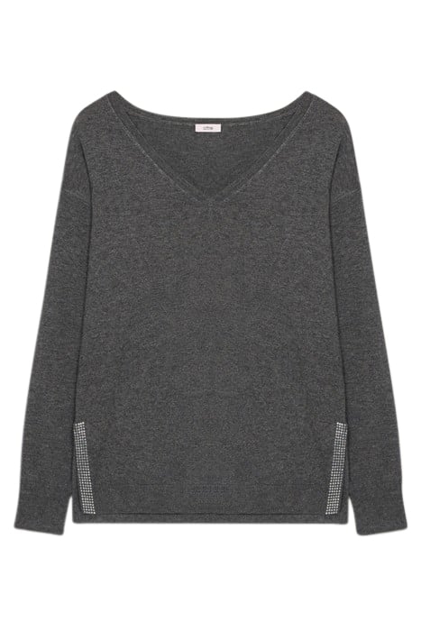 Cashmere blend v-neck sweater with rhinestones 3