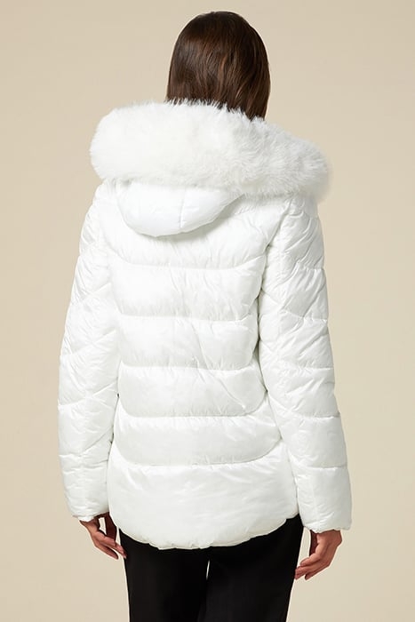 DOWN JACKET WITH FAUX FUR COLLAR WHITE 2