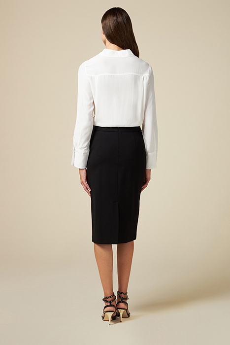 PENCIL SKIRT WITH CONTRASTING TRIMS BLACK 2