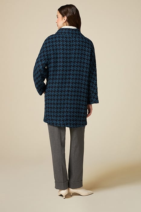WOOL BLEND HOUNDSTOOTH COAT BLUE 2