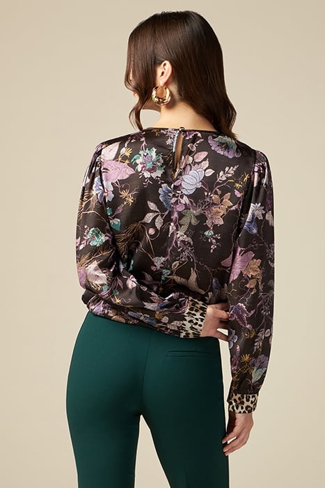 PATTERNED SATIN BLOUSE NATURAL 2