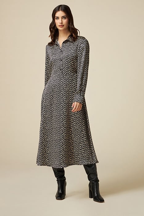 Patterned satin chemisier dress 1