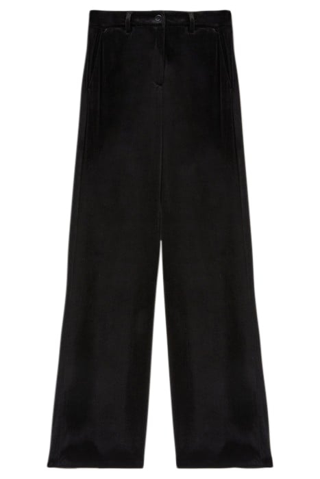 VELVET PALAZZO TROUSERS BLACK 3