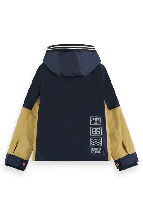 WATER REPELLENT NYLON JACKET WITH DETACHABLE HOOD NIGHT COLO 2