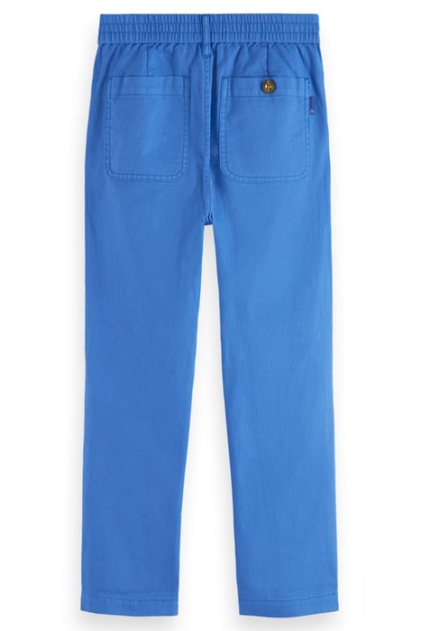 LOOSE-TAPERED-FIT COTTON LINEN PANTS TILE BLUE 2
