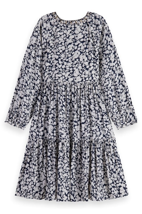 ALL-OVER PRINTED AND EMBELLISHED VISCOSE DRESS ANCHOR FLORAL 2