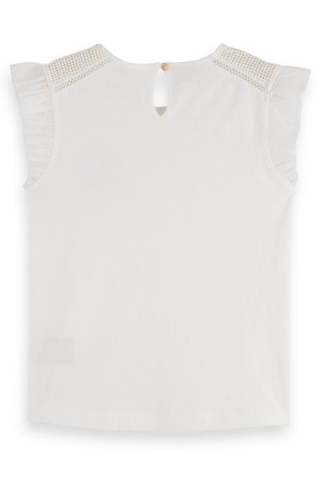 WOVEN DETAIL REGULAR-FIT T-SHIRT WHITE 2
