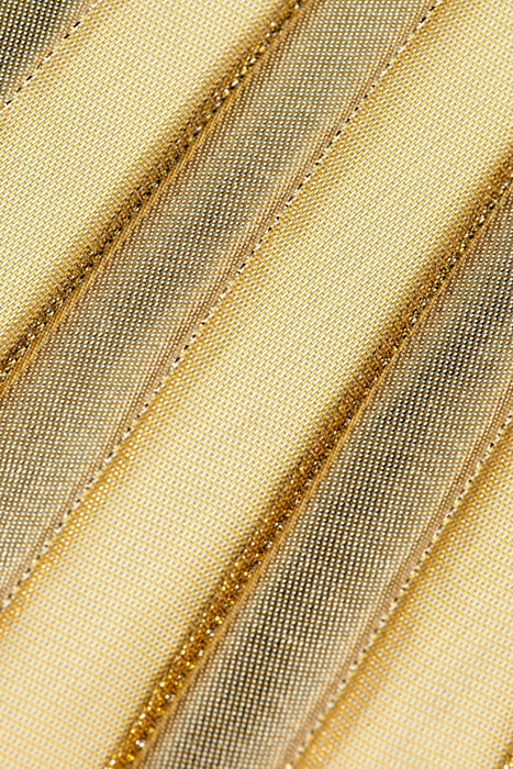 PLEATED SHINY HIGH-RISE MAXI SKIRT GOLD 7