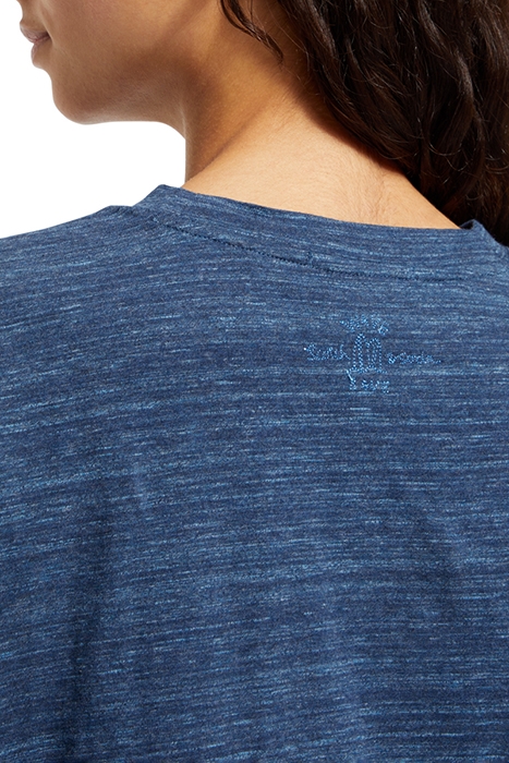 BOXY FIT TIE FRONT MARL T-SHIRT STARNIGHT BLUE 6