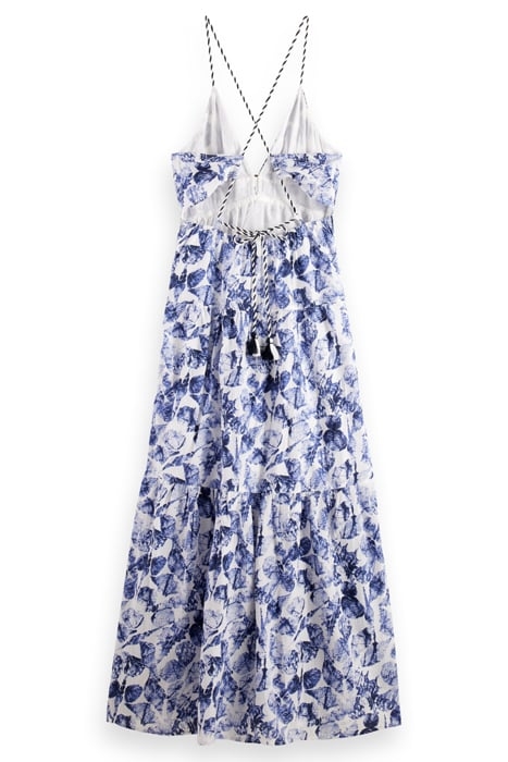 WAISTED MAXI DRESS SHELL BATIK BLUE 4