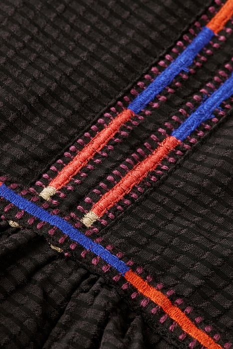 MULTICOLOR EMBROIDERY MAXI DRESS EVENING BLACK 7