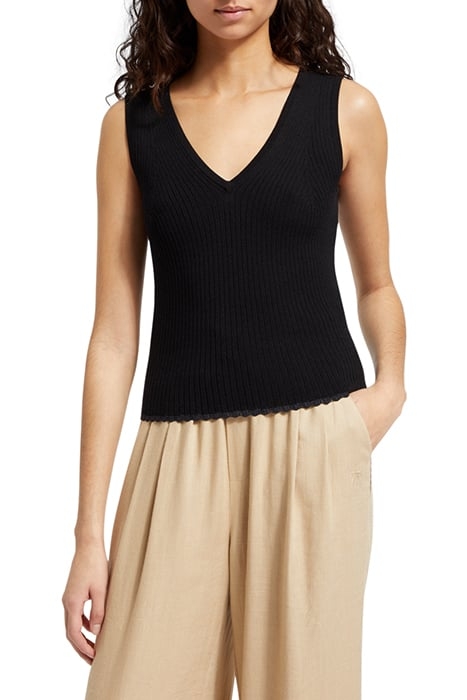 TIE BACK KNITTED TANK EVENING BLACK 1
