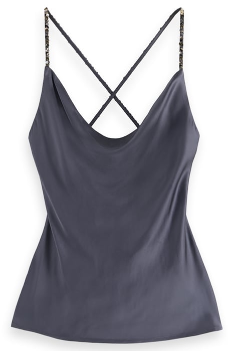 COWLNECK CAMISOLE WITH SEQUIN STRAPS ANTRA 1