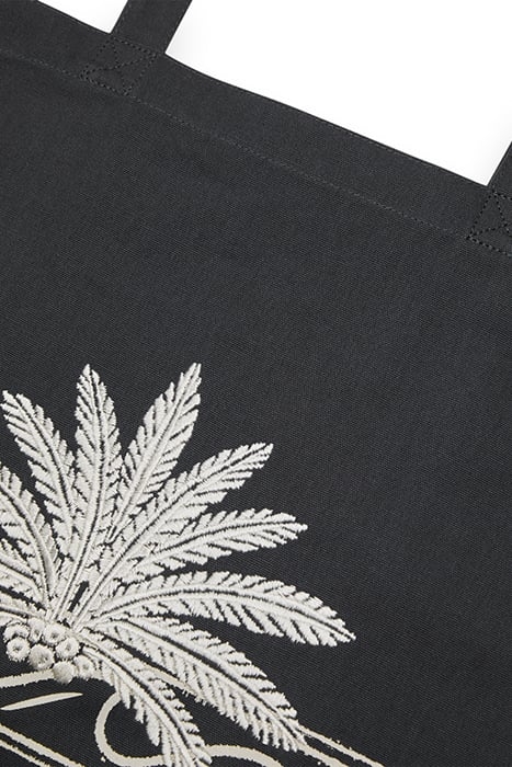 CANVAS TOTE BAG WITH EMBROIDER PALM WAVE BORDER 5