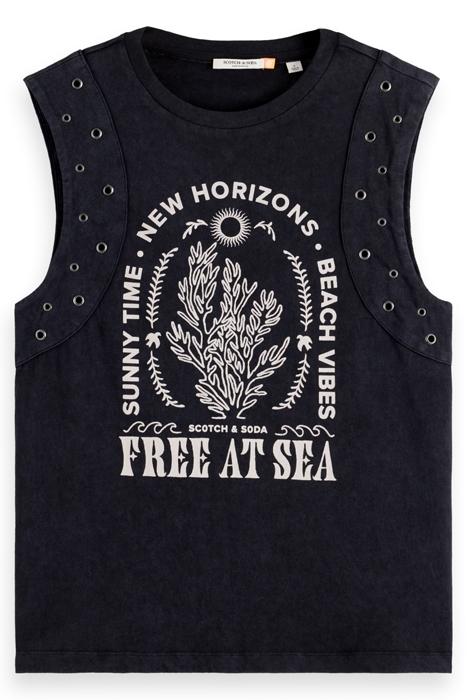 STUDDED PANEL TANK EVENING BLACK 4