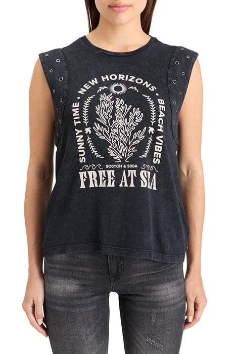 STUDDED PANEL TANK EVENING BLACK 1