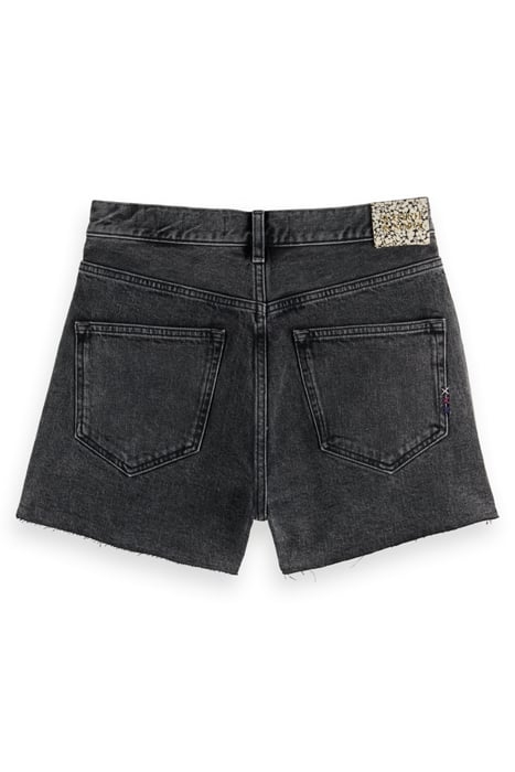 THE RAY 5 POCKET LOW RISE DENIM SHORT — WASHED BLACK 4