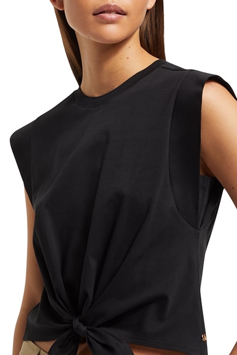SLEEVELESS KNOTTED T-SHIRT BLACK 7