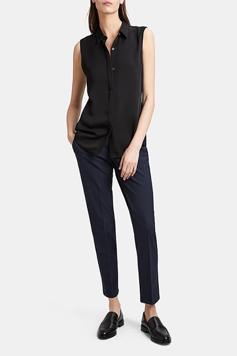 SLEEVELESS SHIRT IN SILK BLACK 3