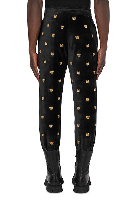 ALLOVER TEDDY EMBROIDERY CHENILLE JOGGERS BLACK 2