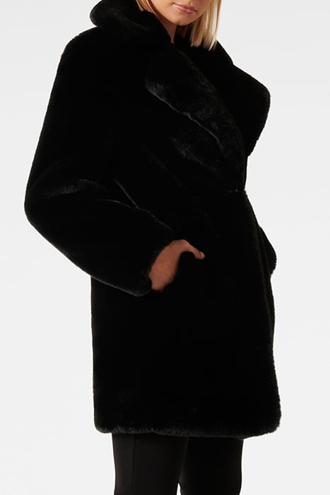 IGGY LONGLINE FUR COAT BLACK 5