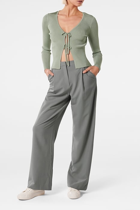 CASSIE TIE FRONT KNIT CARDIGAN SAGE GREEN 3