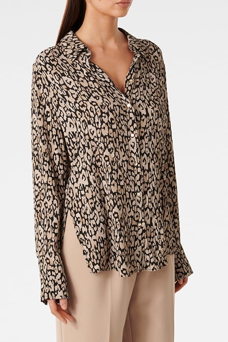 LILA LONGLINE PRINTED SHIRT PAINTERLY ANIMAL 1