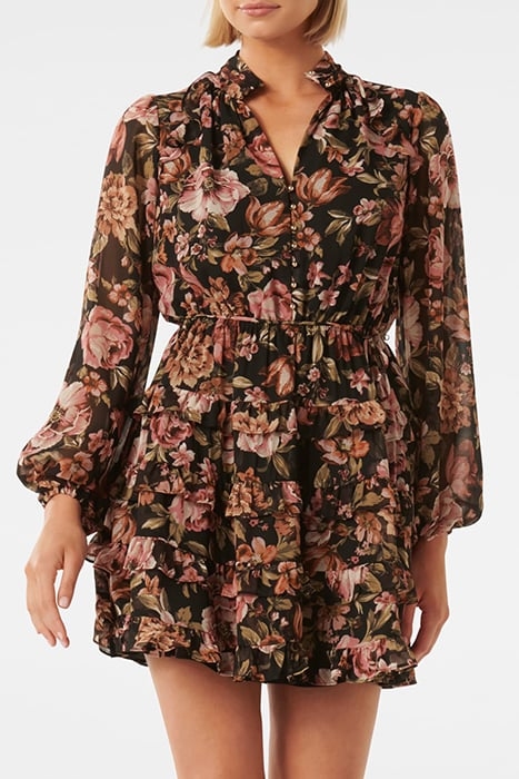 LOWRIE RUFFLE MINI DRESS PRINT OPTION 1 1