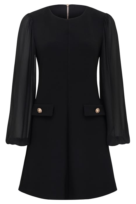 JESSIE SHEER SLEEVE MINI DRESS BLACK 4