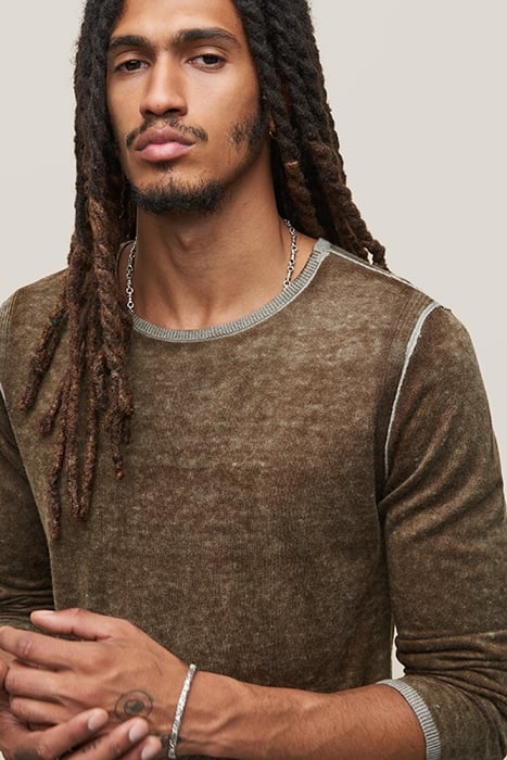 PETE LONG SLV CREW NECK WITH REVERSE PRI RUSSET 2