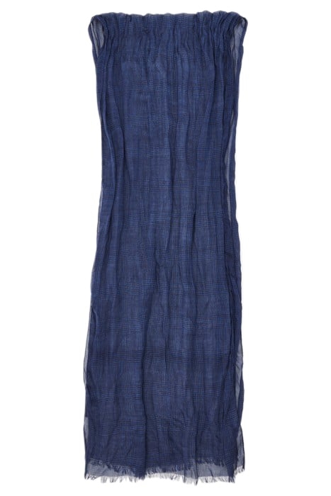 PRINCE OF WALE PLAID PRINTED SCARF TITANIUM BLUE 1