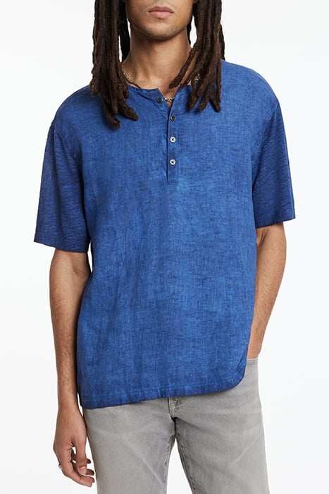 DYER REGULAR FIT SS HENLEY WITH WOVEN PA OFFICER BLUE 1