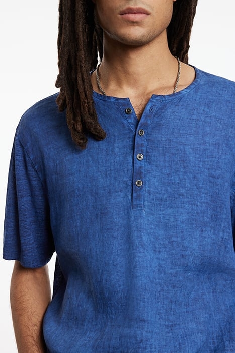 DYER REGULAR FIT SS HENLEY WITH WOVEN PA OFFICER BLUE 3