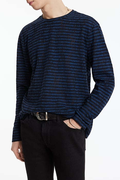 YADKIN REGULAR FIT LS CREW W/ JACQUARD S NAVY 1