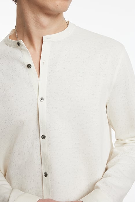 YANCEY REGULAR FIT LS STAND COLLAR SHIRT WHITE 3