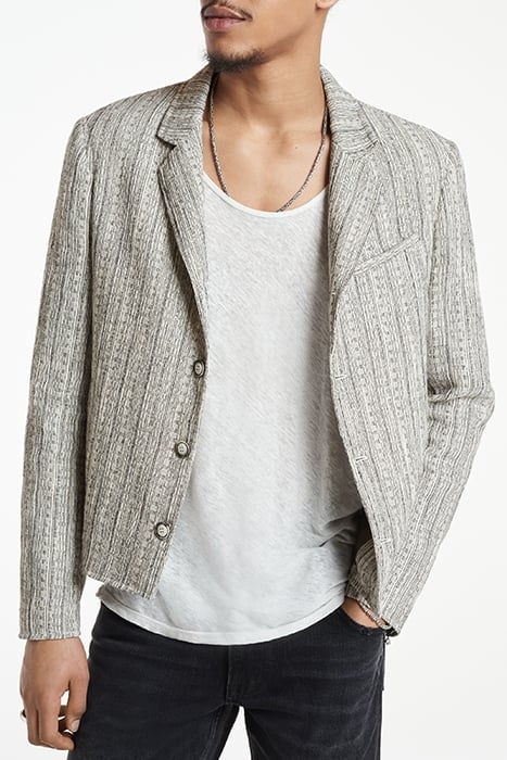 SHORT JACKET WITH WELT CHEST PKT ANGLED BLACK/WHITE 1