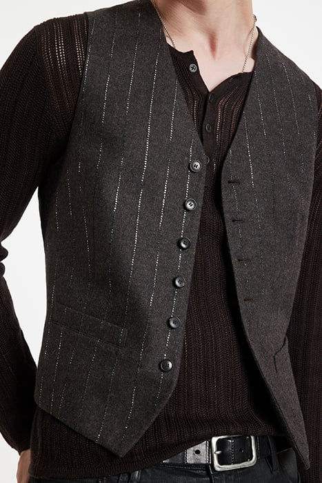 BUTTON FRONT VEST WITH FRONT BODY DARTS ESPRESSO 3