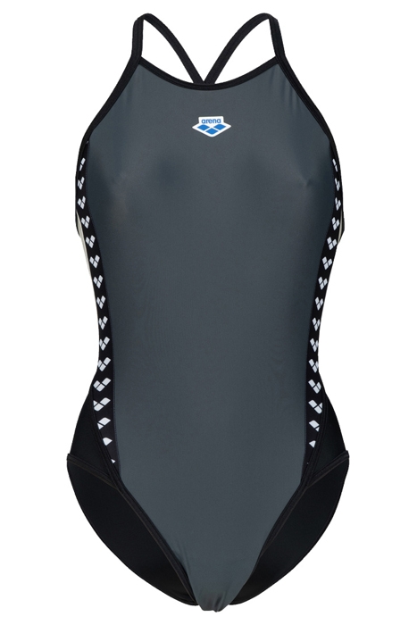 WOMEN'S ARENA ICONS SWIMSUIT FAST BACK P ASPHALT-BLACK-WHITE 4
