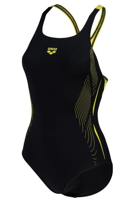 WOMEN'S SWIMSUIT SWIM PRO BACK GRAPHIC L BLACK-SOFT GREEN 3