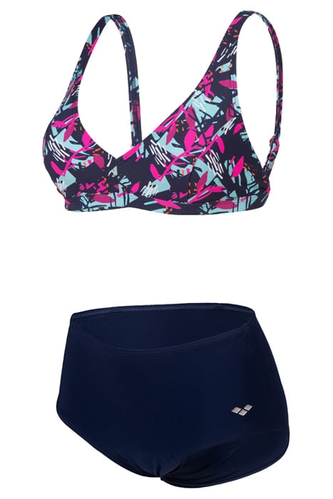 WOMEN'S BODYLIFT SWIMSUIT FRANCY TWO PI NAVY-FREAK ROSE MULT 6