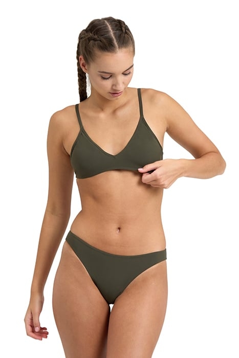 WOMEN'S ARENA SOLID BIKINI TRIANGLE DARK OLIVE 1