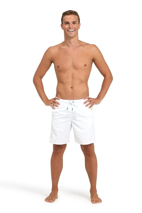 MEN'S ARENA PRO_FILE BEACH BERMUDA PRINT WHITE-SOFT GREEN 3