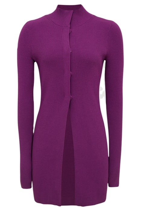 BLAKELY-RIBBED CARDIGAN MAGENTA 4