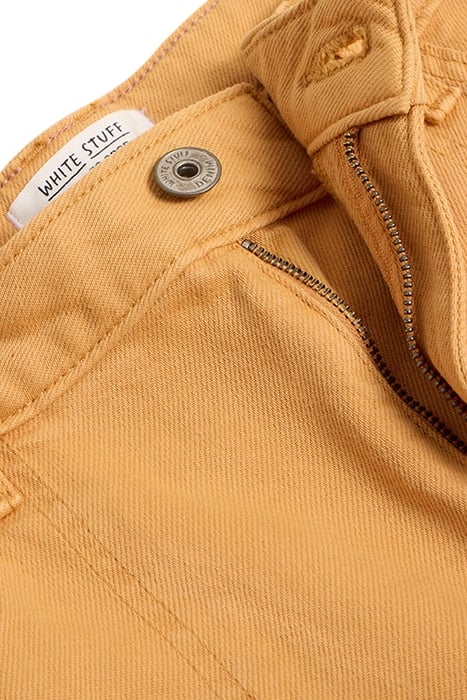 TIA WIDE LEG CROP JEAN MID YELLOW 4