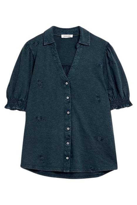 PENELOPE EMBROIDERED SHIRT INDIGO BLUE 1