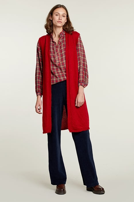 RED SLEEVELESS CARDIGAN 3