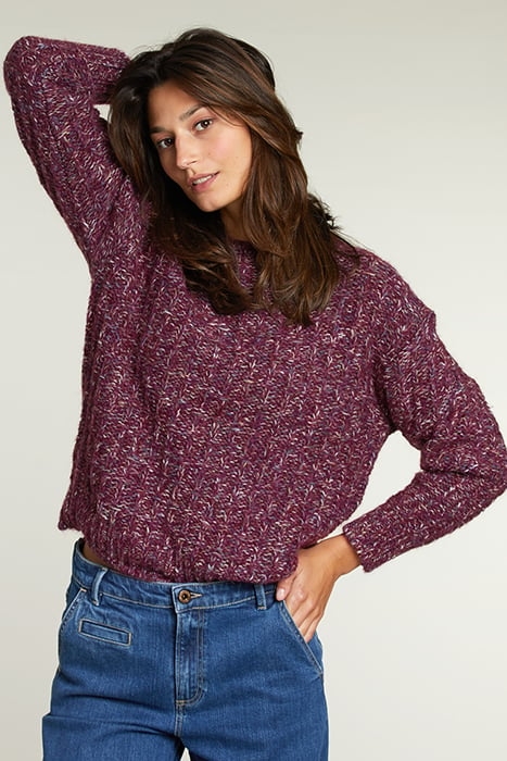 PURPLE GLITTER CREW NECK SWEATER 1