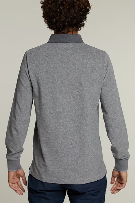 CUSTOM FIT COTTON POLO WITH POCKET GRAPHITE MIX 2